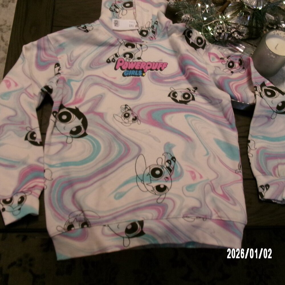 NEW H&M The Powerpuff Girls Cartoon Network Sweatshirt Juniors Girls Size 16/18